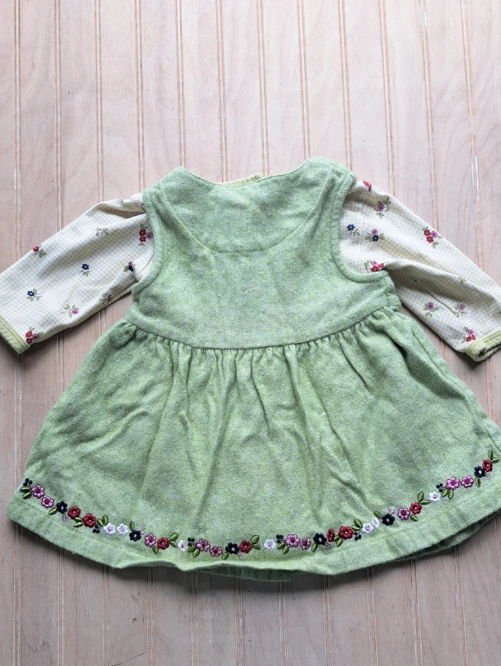 Gymboree Wool Blend Floral Embroidered Jumper Dress Top Set Baby Girl Infant